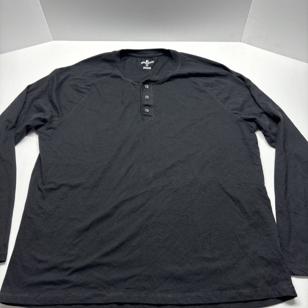 Vintage Woolrich Black Long Sleeve‎ Henley Shirt – Men's X Large